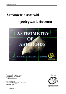 Astrometria asteroid - podręcznik studenta