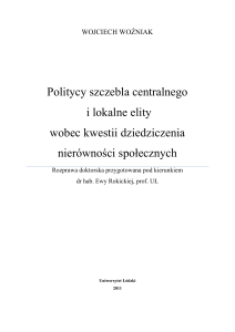 Doktorat_Wozniak_Politycy wobec nierowności