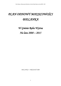 plan odnowy miejscowości bielanka na lata 2008