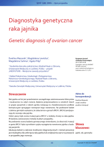 Diagnostyka genetyczna raka jajnika