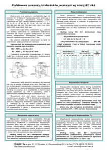 Podstawowe parametry przekładników prądowych wg normy IEC 44-1
