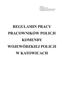 Regulamin Pracy Pracowników Policji Komendy Wojewódzkiej