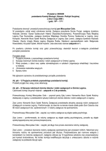 1 .Protokół nr 29/05/09 posiedzenia Komisji Ekologii, Zdrowia i