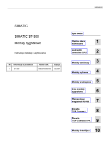 SIMATIC SIMATIC S7-300 Moduły sygnałowe