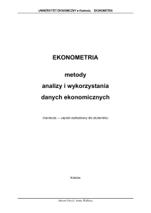 EKONOMETRIA metody analizy i wykorzystania - e