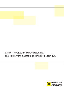 MiFID – broszura InForMacyjna Dla KlIentów