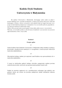 Kodeks Etyki Studenta Uniwersytetu w Białymstoku