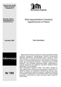 Rola bezpośrednich inwestycji zagranicznych w Polsce