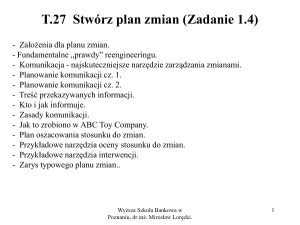 T.27 Stwórz plan zmian (Zadanie 1.4)