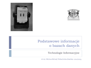 Podstawy baz danych - Politechnika Gdańska
