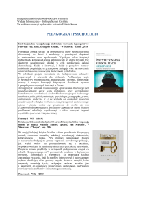 Pedagogika i psychologia - Pedagogiczna Biblioteka Wojewódzka