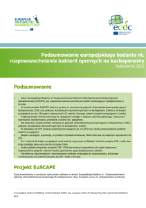 Tlumaczenie dokumentu ECDC nt. opornosci na karbapenemy w UE