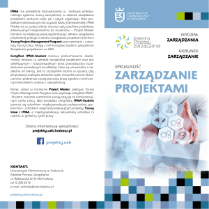 zarządzanie projektami - Uniwersytet Ekonomiczny w Krakowie