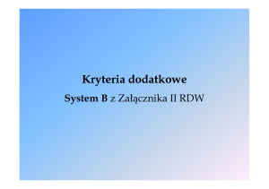 Wstępne kryteria typologii jezior w Polsce