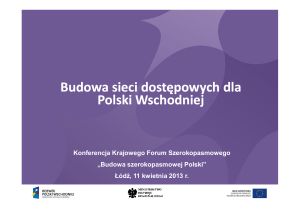 na budowę sieci dostępowych w Polsce Wschodniej