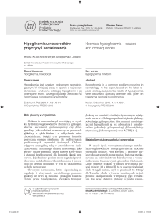 Hipoglikemia u noworodków - Endokrynologia Pediatryczna