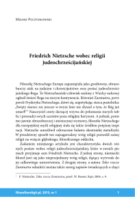 Miłosz Puczydłowski, Friedrich Nietzsche wobec religii