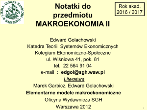 Notatki do przedmiotu Makroekonomia II wiosna 2009