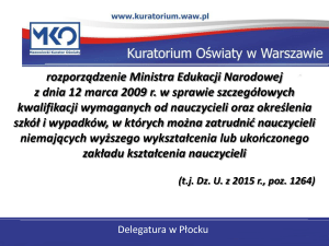 Kwalifikacje nauczycieli - Kuratorium Oświaty w Warszawie