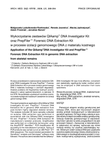 Wykorzystanie zestawów QIAamp® DNA Investigator Kit oraz