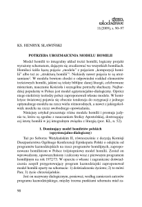 90 ks. henryk sławiński potrzeba urozmaicenia modelu homilii