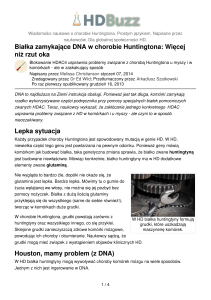 Białka zamykające DNA w chorobie Huntingtona: Więcej