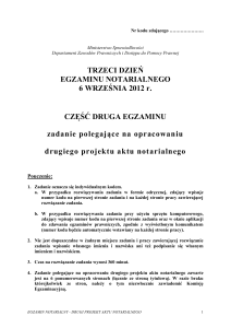 Drugi projekt aktu notarialnego z dnia 6 września 2012 r.