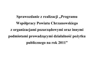 Sprawozdanie ze wspólpracy Powiatu Chrzanowskiego z NGO za