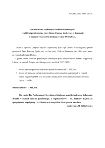 Pszczyna, dnia 28.05.2012r. Sprawozdanie z zebranych środków