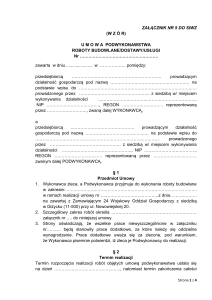 Załącznik nr 5 – wzór umowy – podwykonawstwo (oddzielny plik)