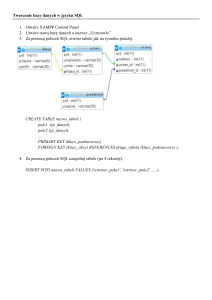 Tworzenie bazy danych w języku SQL 1. Otwórz XAMPP Control
