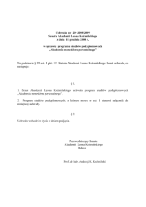 Uchwała nr 20 -2008/2009 Senatu Akademii Leona Koźmińskiego z