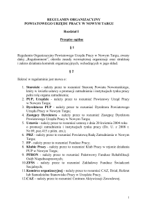 regulamin organizacyjny - Powiatowy Urząd Pracy w Nowym Targu