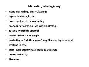 marketing strategiczny spojrzenie strategiczne