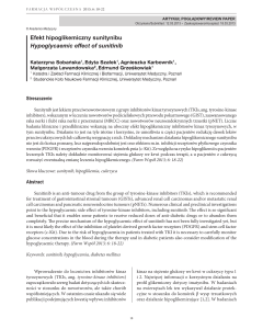 Efekt hipoglikemiczny sunitynibu Hypoglycaemic effect of sunitinib