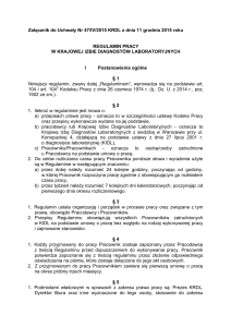 Załącznik do Uchwały Nr 47/IV/2015 KRDL z dnia 11 grudnia