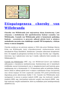 Etiopatogeneza choroby von Willebranda