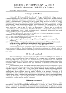 Biuletyn Informacyjny nr 1/2013 - Spółdzielnia Mieszkaniowa Nad