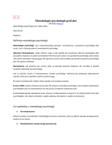 Metodologia psychologii prof - Metodologia KUL - jagielo8