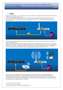 Podłączenie dekodera nc+ do Internetu za pomocą urządzenia WiFi