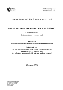 Program Operacyjny Polska Cyfrowa na lata 2014