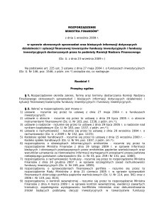 Rozporządzenie Ministra Finansów z dnia 1 września 2009 r. w