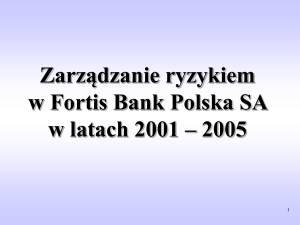 Zarządzanie ryzykiem w Fortis Bank Polska SA w