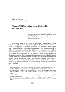 Tadeusz Miciński wobec kwestii żydowskiej