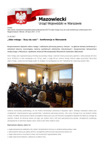 „Udar mózgu – liczy się czas” – konferencja w Warszawie