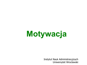 Motywacja - Uniwersytet Wrocławski