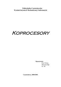 Koprocesor 8087 - Politechnika Częstochowska