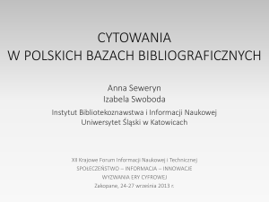 Cytowania w polskich bazach bibliograficznych