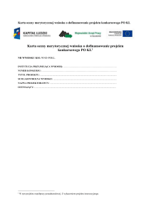 Karta oceny merytorycznej wniosku o dofinansowanie projektu