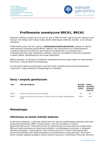 Profilowanie somatyczne BRCA1, BRCA2